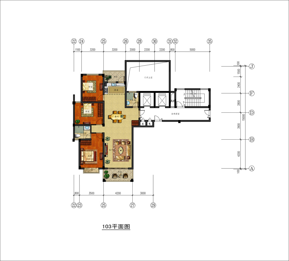 农村120平方房子设计图长方形展示